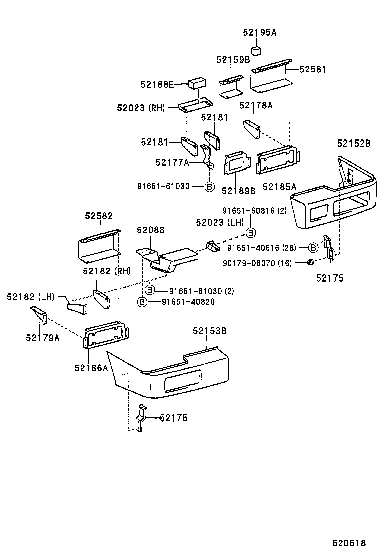 52159-65010 PLATE, REAR BUMPER product image