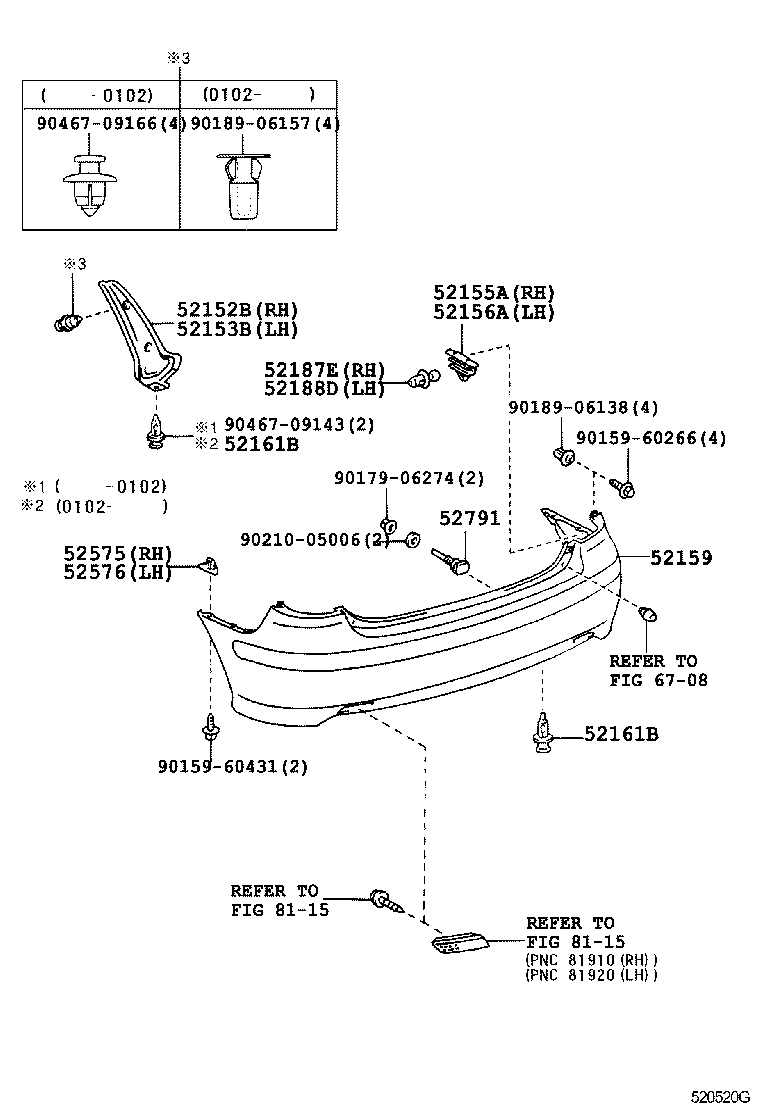 52152-44040 EXTENSION, REAR BUMPER, RH product image