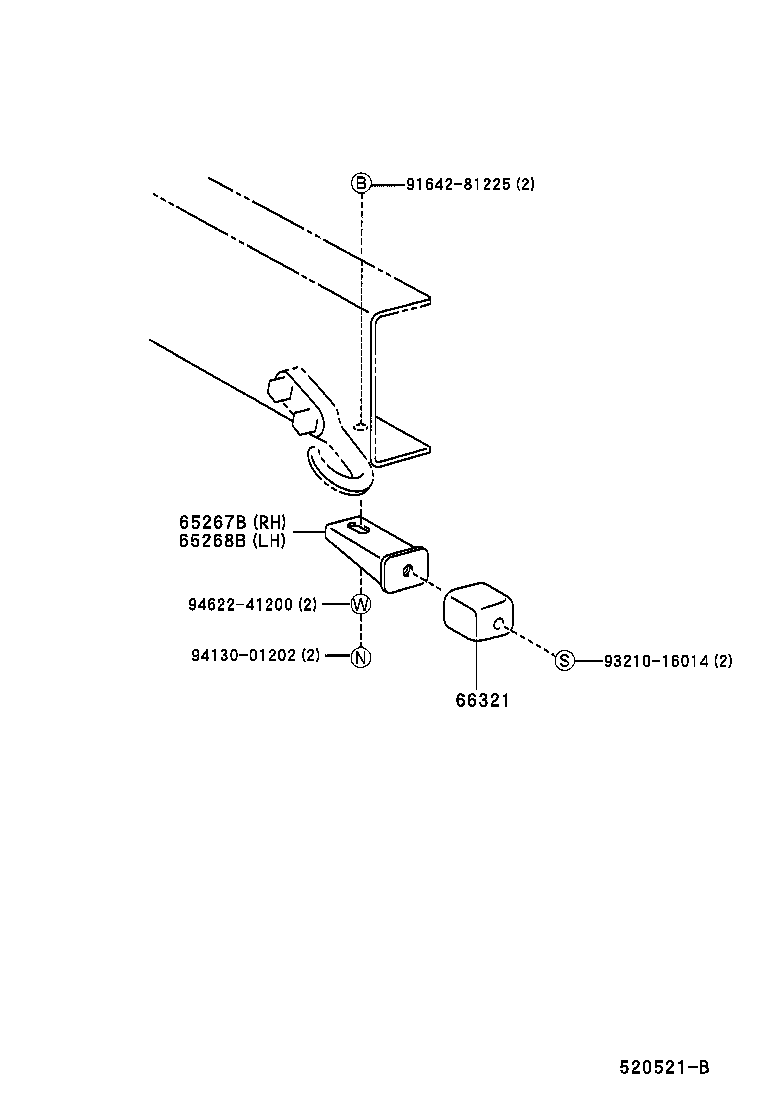 52087-37170 STAY SUB-ASSY, REAR BUMPER SIDE, RH product image