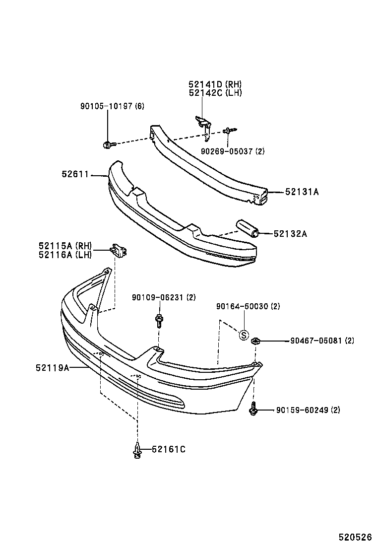 52131-AA040 REINFORCEMENT, FRONT BUMPER product image