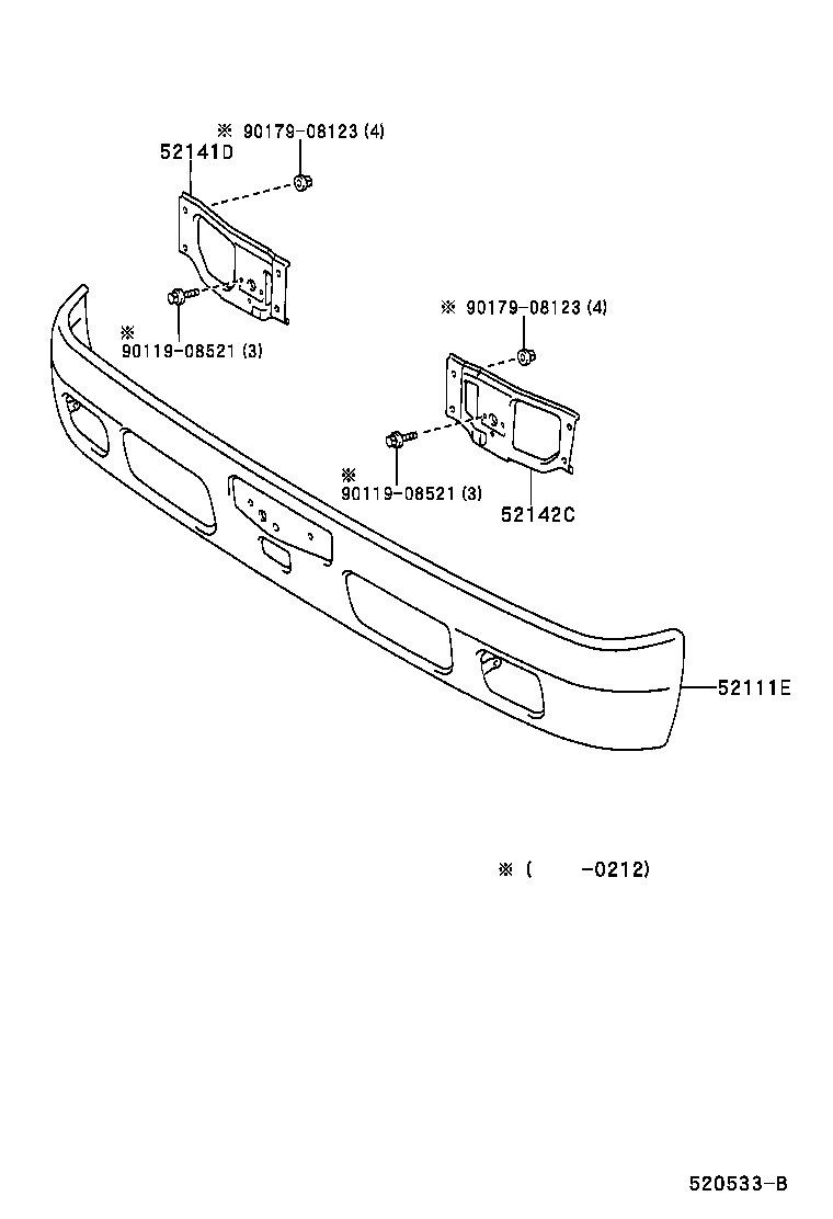 52141-37120 STAY, FRONT BUMPER, RH product image