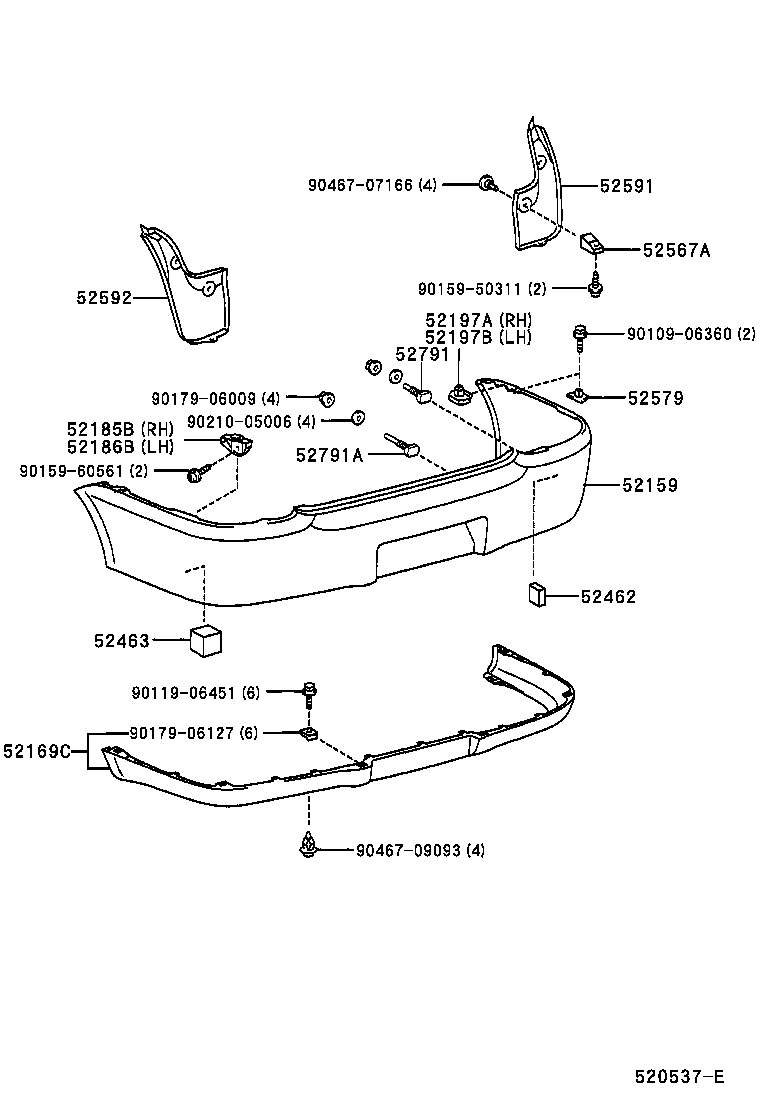 52169-52040-J2 COVER, REAR BUMPER, LOWER product image