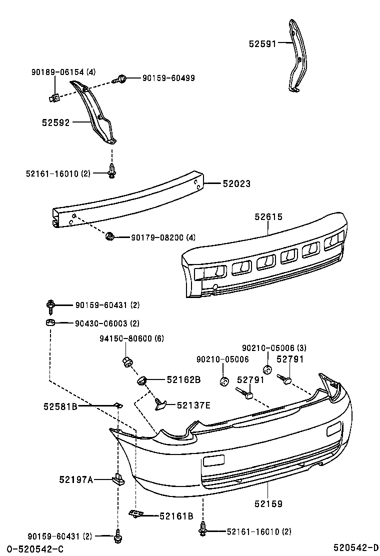 52159-2B010-F0 COVER, REAR BUMPER product image