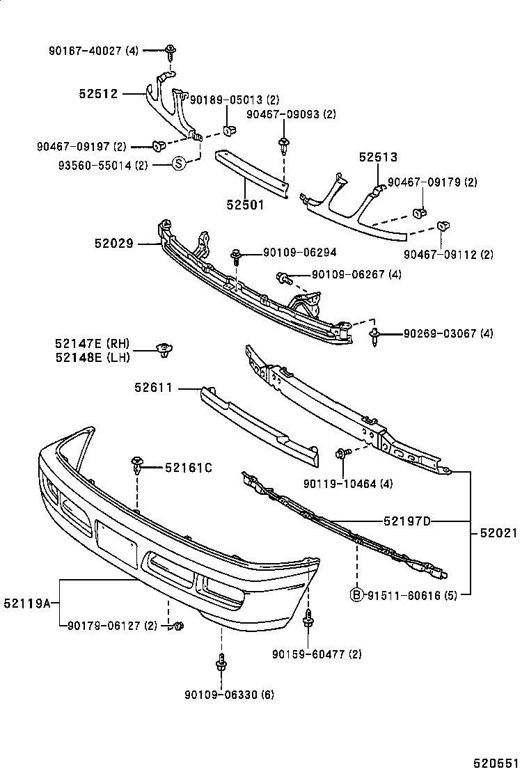 52029-60010 REINFORCEMENT SUB-ASSY, FRONT BUMPER, UPPER product image