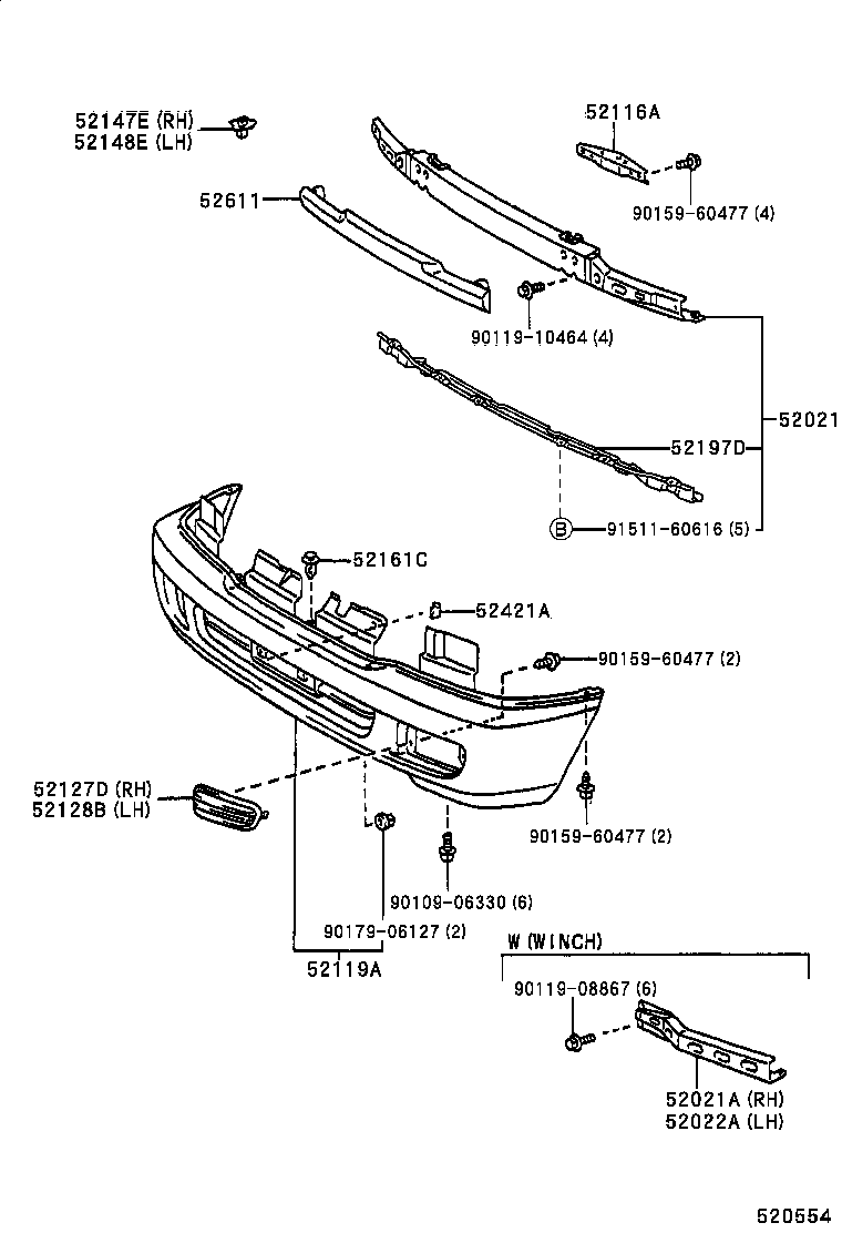 52128-60030 COVER, FRONT BUMPER HOLE, LH product image