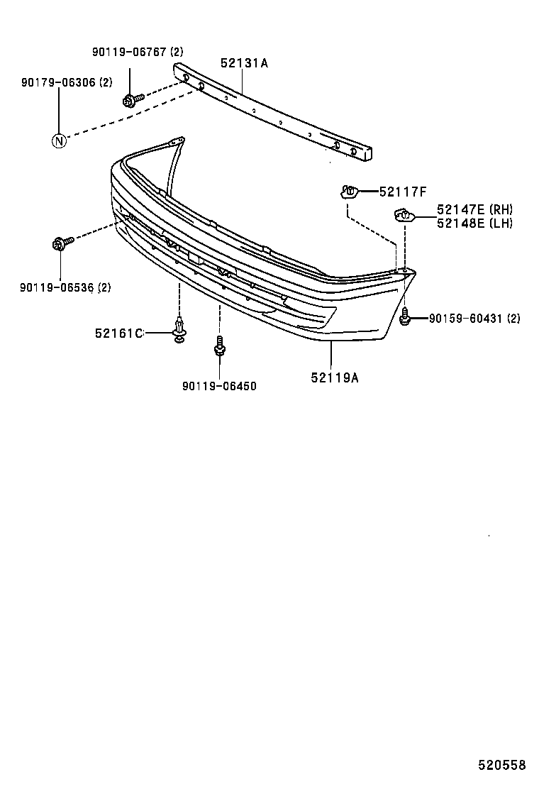 52131-16100 REINFORCEMENT, FRONT BUMPER product image