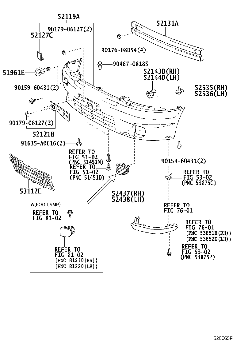 52131-52030 REINFORCEMENT, FRONT BUMPER product image