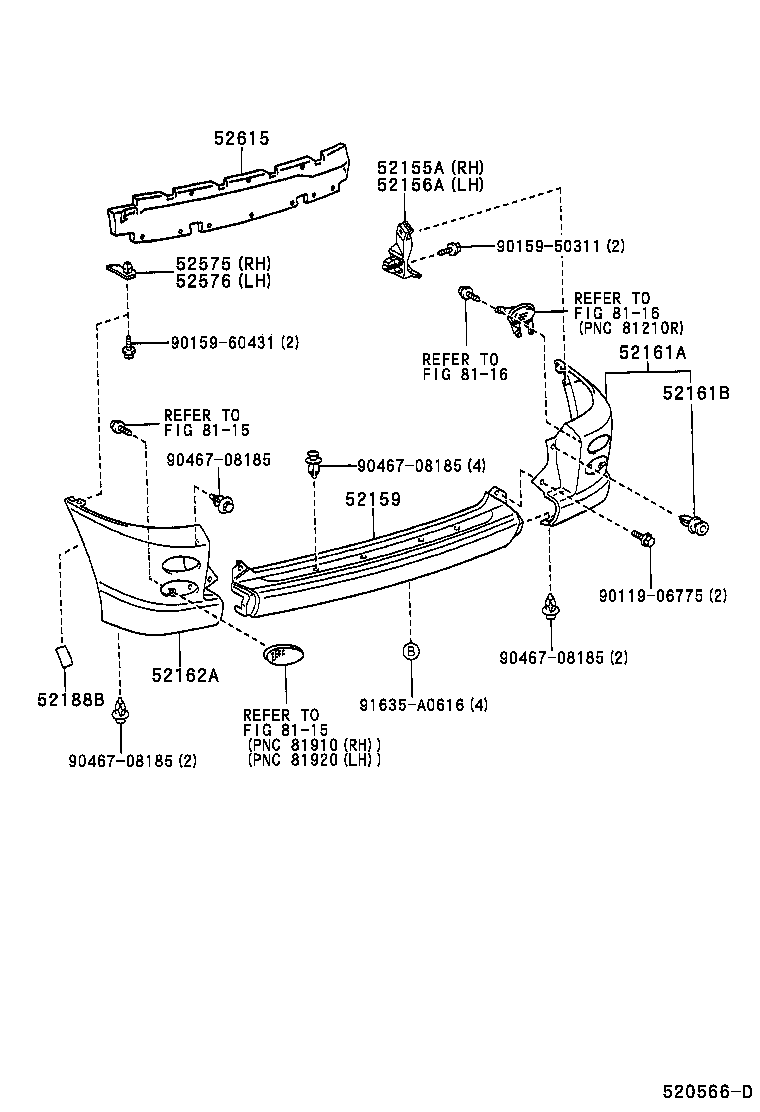 52188-52020 SPACER, REAR BUMPER MOUNTING product image