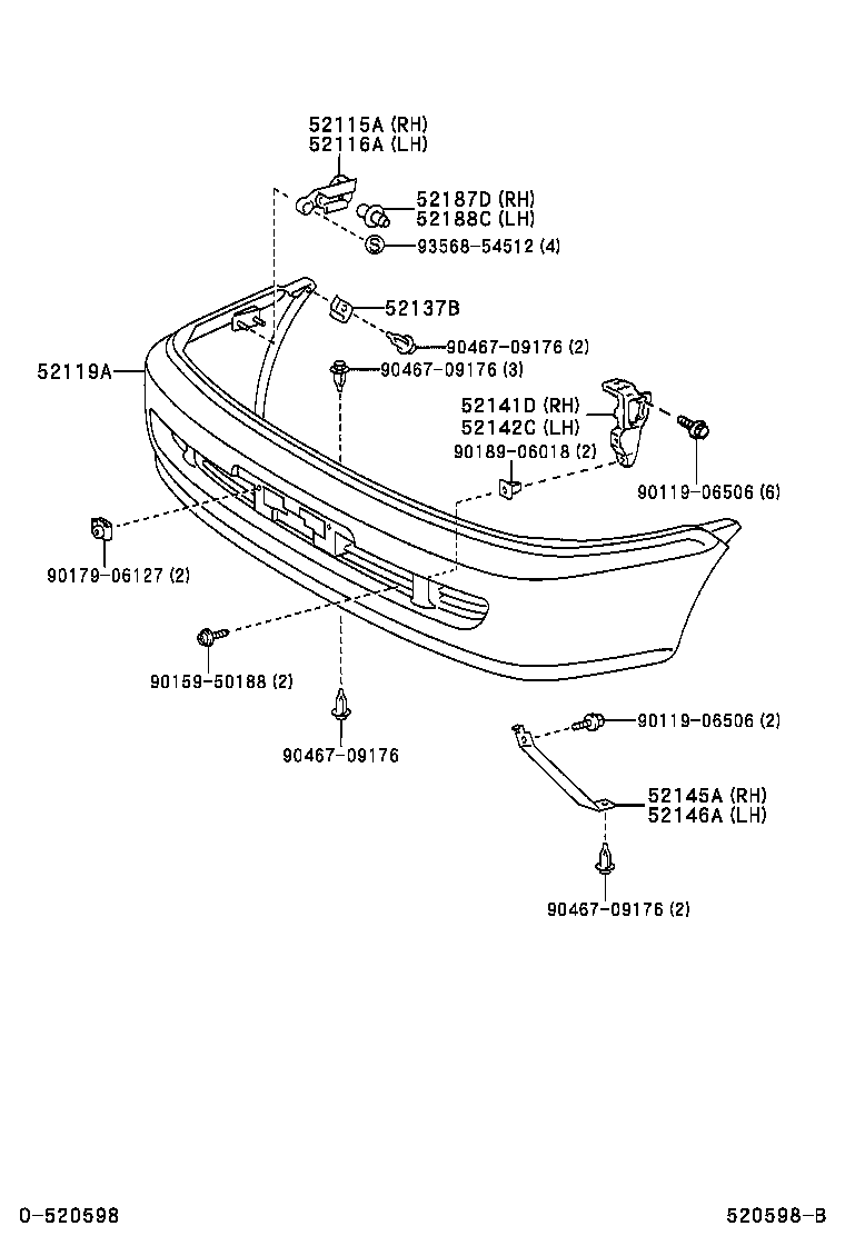 52102-0B060-A0 EXTENSION, FRONT BUMPER, RH product image