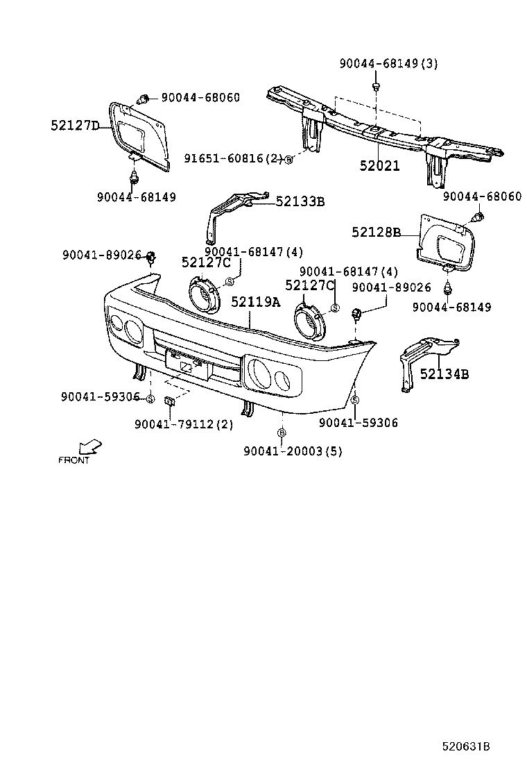 52127-87402 COVER, FRONT BUMPER HOLE, RH product image