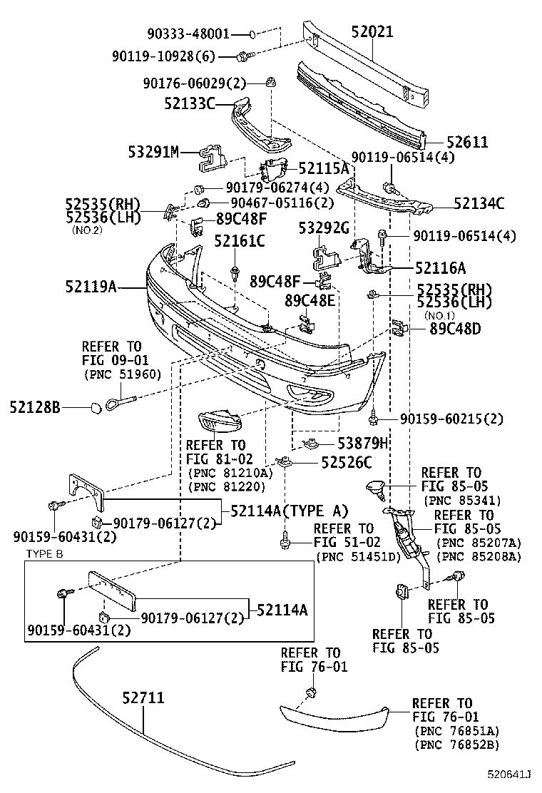 90179-05060 RETAINER, FRONT BUMPER, LOWER product image