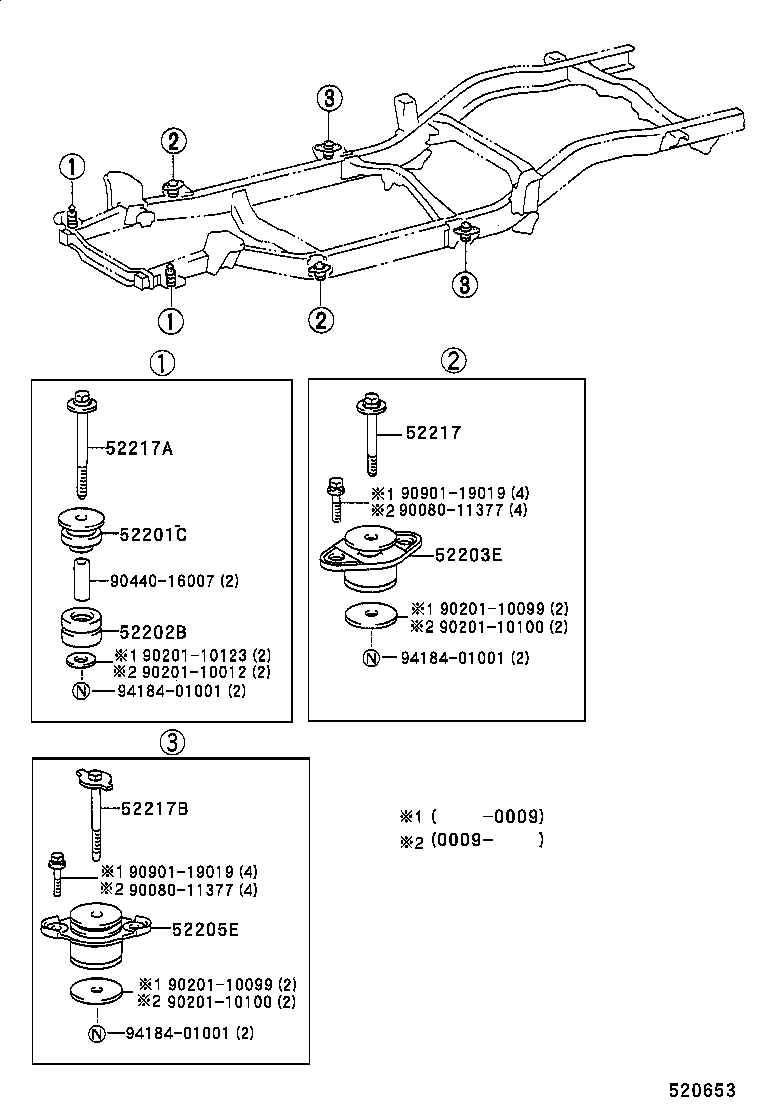 52203-04020 CUSHION SUB-ASSY, CAB MOUNTING, NO.2 product image