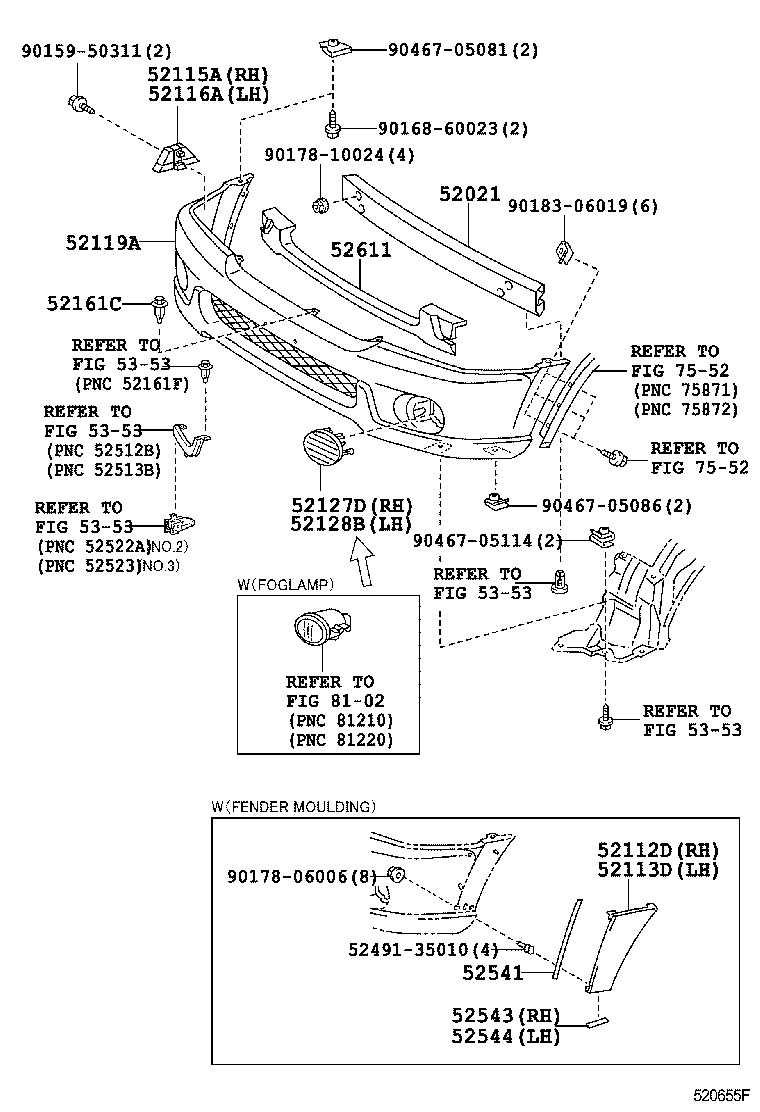 Toyota 52128-0C020 COVER, FRONT BUMPER HOLE, LH