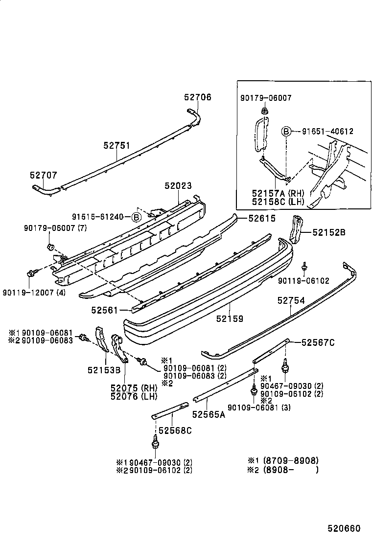 52016-91705 ARM SUB-ASSY, REAR BUMPER, LH product image