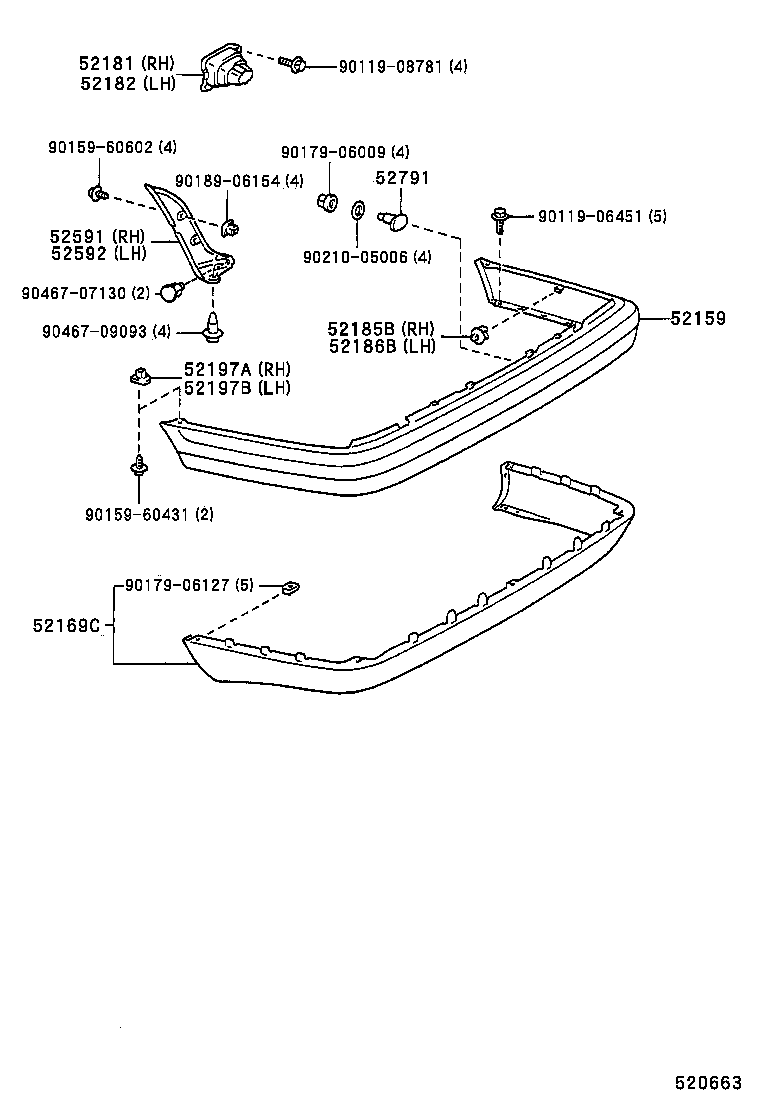 52159-1A800 COVER, REAR BUMPER product image