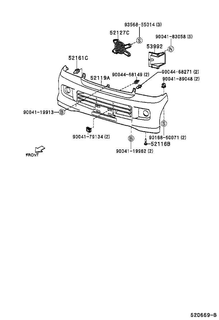 52127-97501 COVER, FRONT BUMPER HOLE product image