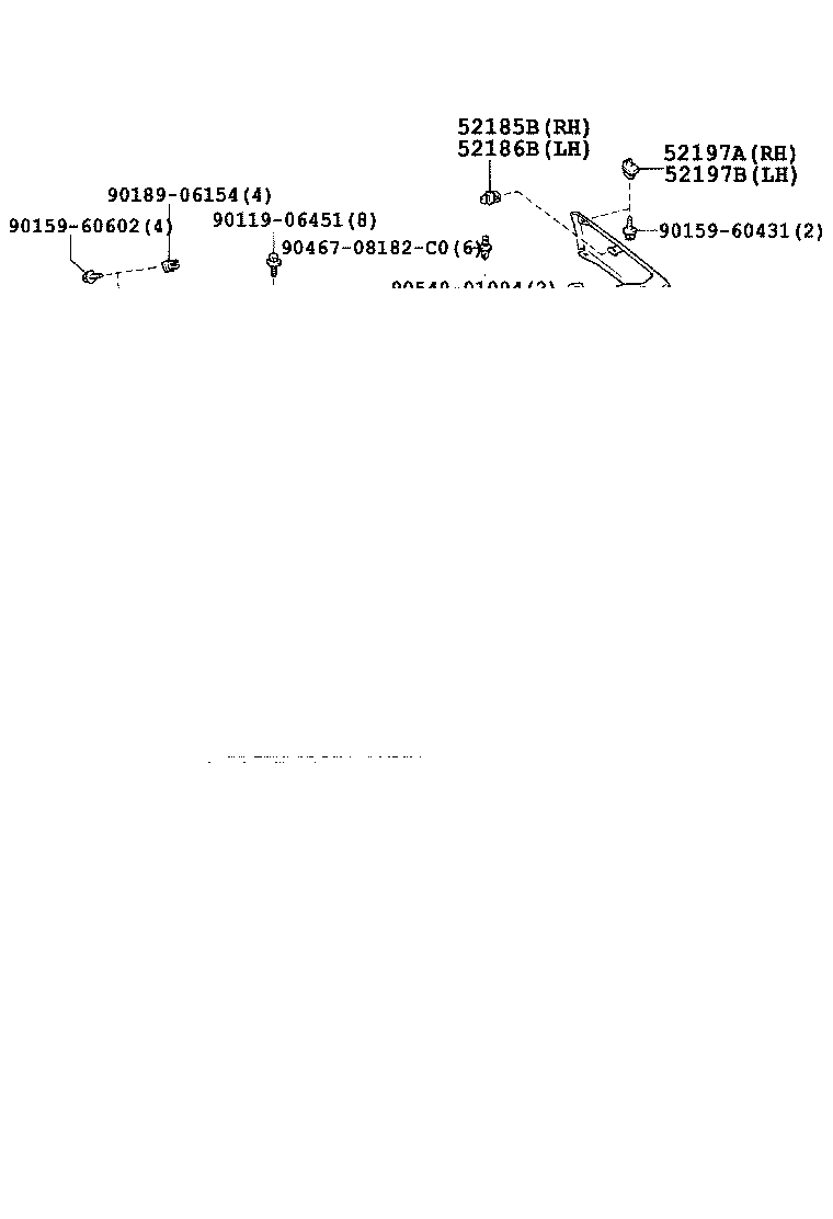 52159-13060 COVER, REAR BUMPER product image