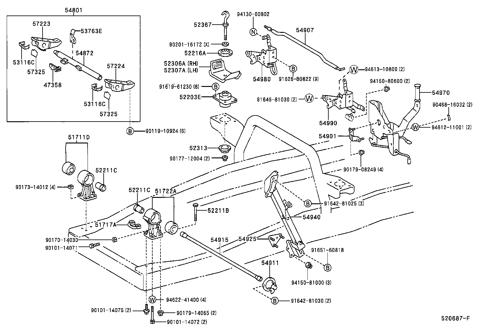 51702-37181 BRACKET SUB-ASSY, CAB FRONT MOUNTING, LH product image
