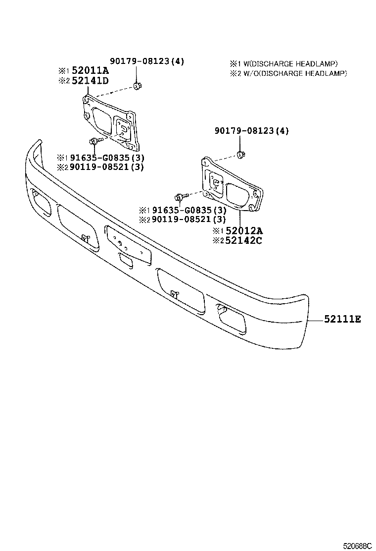 52142-37110 STAY, FRONT BUMPER, LH product image