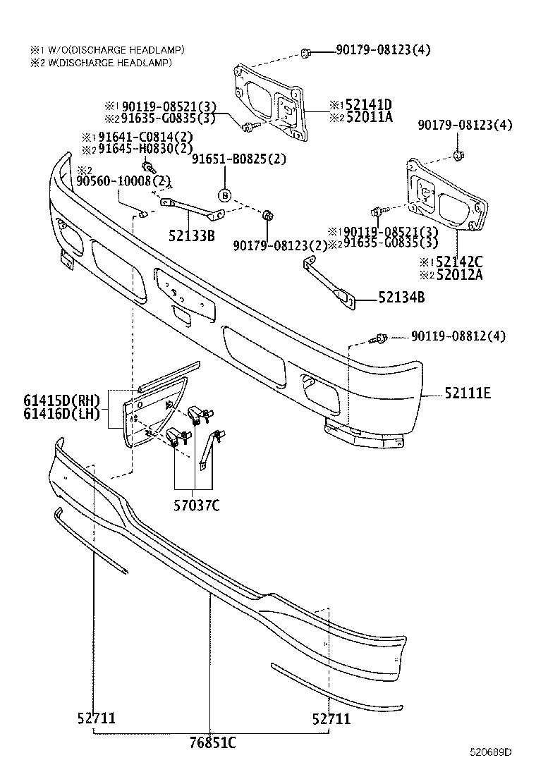 52142-37110 STAY, FRONT BUMPER, LH product image