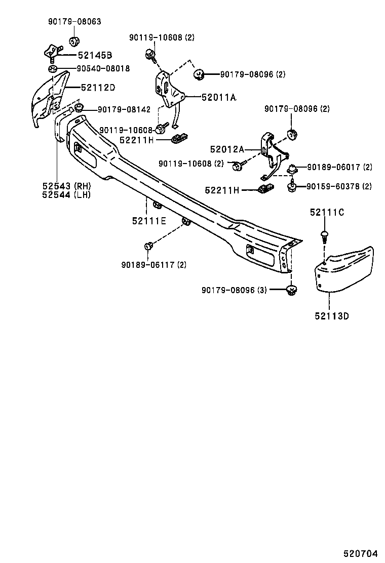 52128-89101 COVER, FRONT BUMPER HOLE, LH product image