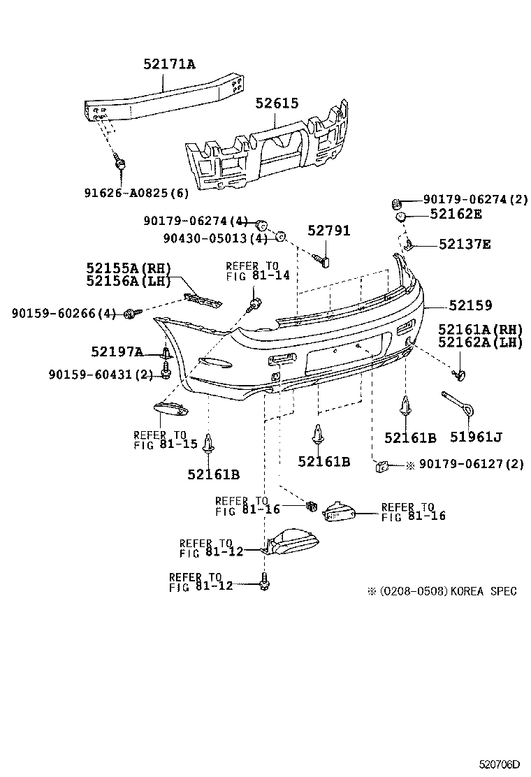 52159-24909 COVER, REAR BUMPER product image