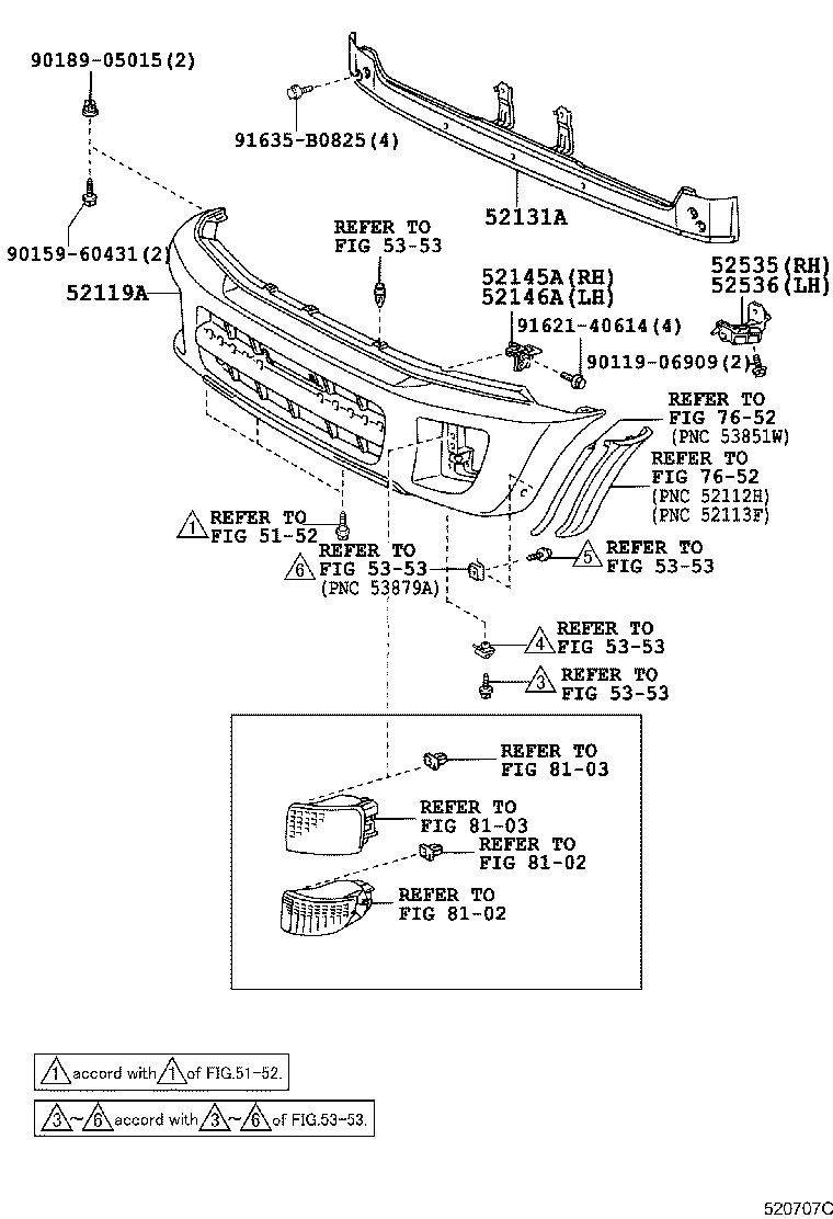 Toyota 52536-42010 RETAINER, FRONT BUMPER SIDE, LH