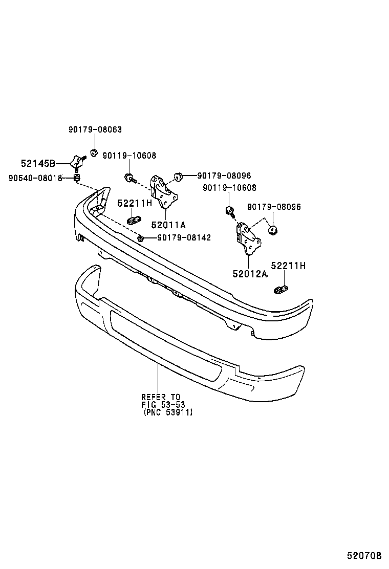 52128-89101 COVER, FRONT BUMPER HOLE, LH product image