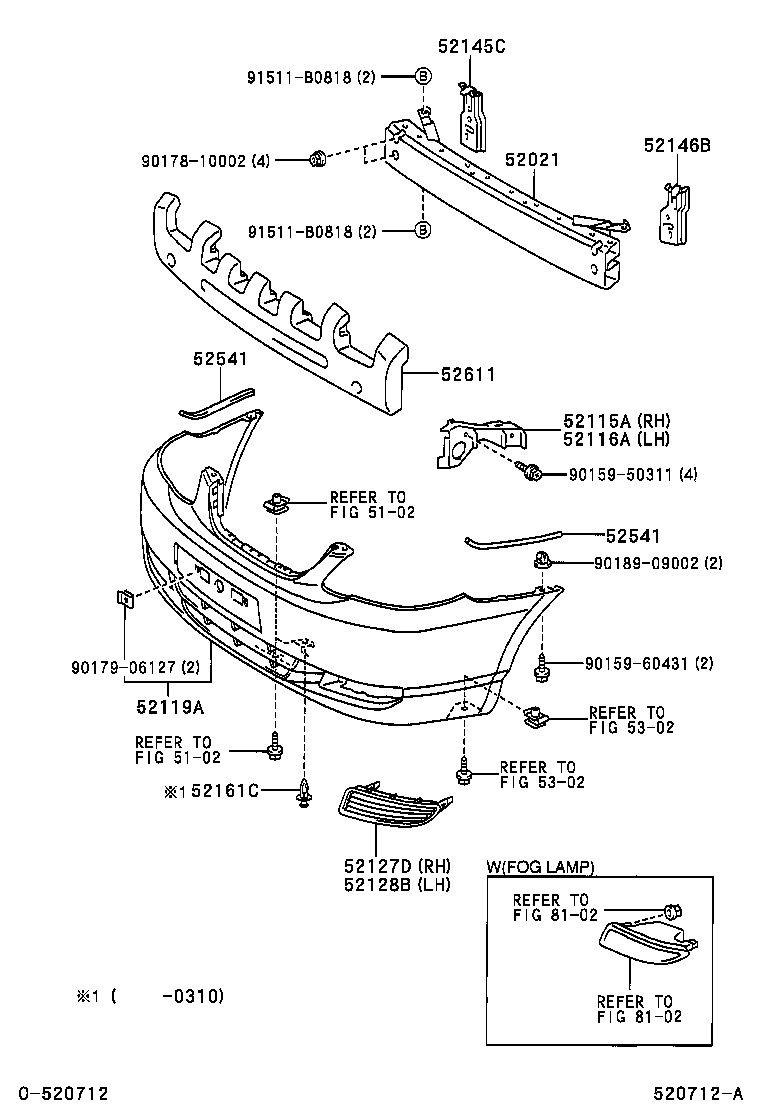 52021-02100 REINFORCEMENT SUB-ASSY, FRONT BUMPER product image