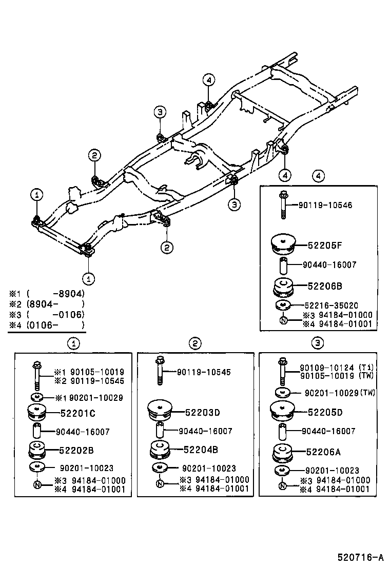 Toyota 52216-35020 STOPPER, CAB MOUNTING CUSHION