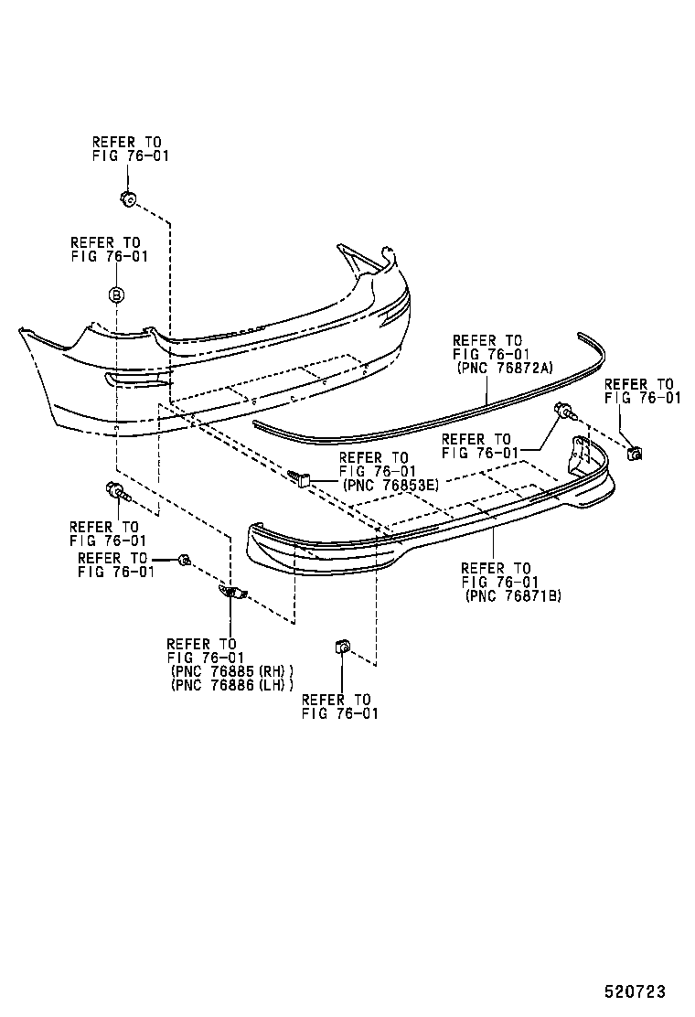 52152-44040 EXTENSION, REAR BUMPER, RH product image
