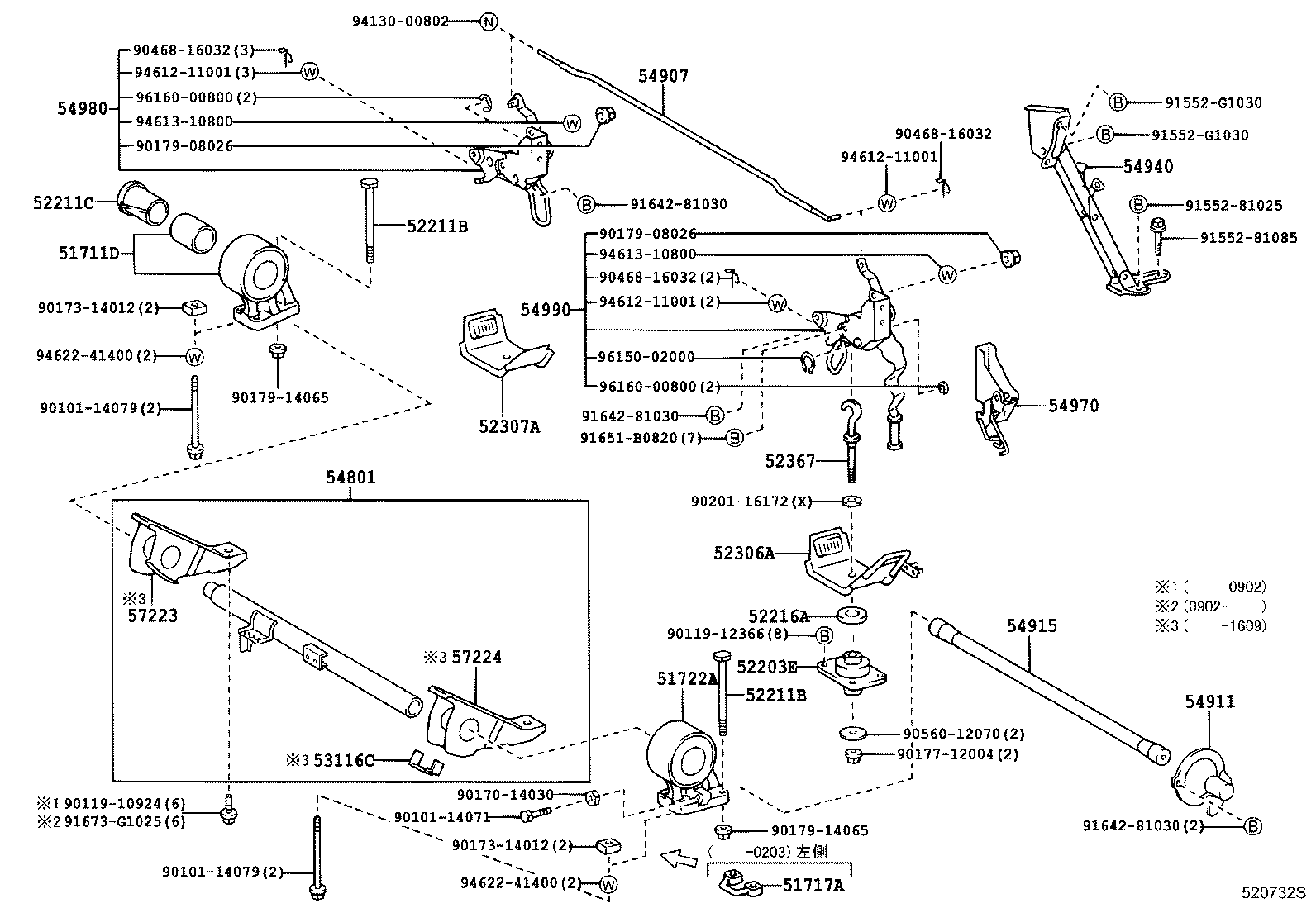 51702-25050 BRACKET SUB-ASSY, CAB FRONT MOUNTING, LH product image