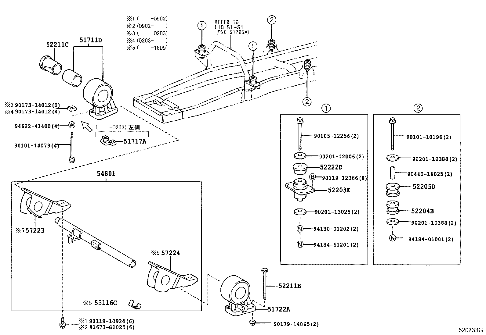 51702-25050 BRACKET SUB-ASSY, CAB FRONT MOUNTING, LH product image