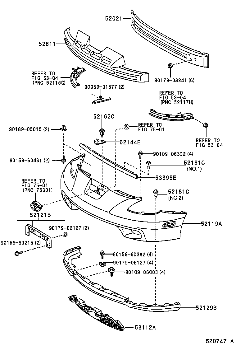 Toyota 52021-20280 REINFORCEMENT SUB-ASSY, FRONT BUMPER
