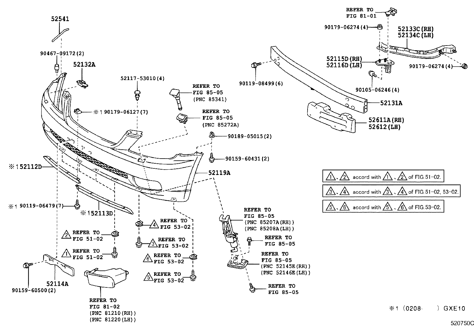 52114-50010 BRACKET, FRONT BUMPER EXTENSION MOUNTING product image