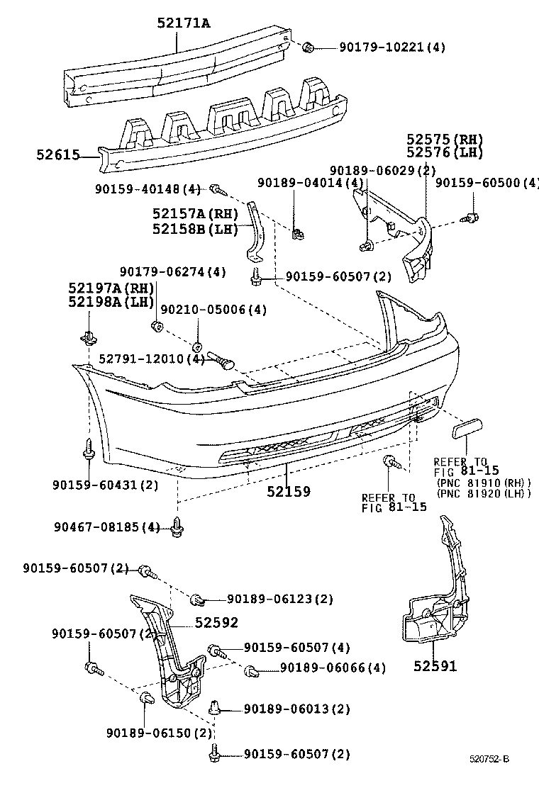 52451-53010 GUARD, REAR BUMPER product image