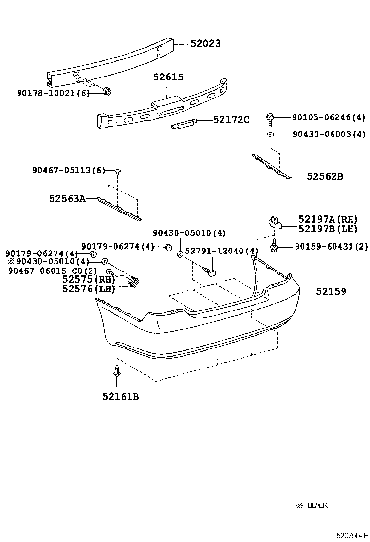 52172-33020 REINFORCEMENT, REAR BUMPER BAR, CENTER product image
