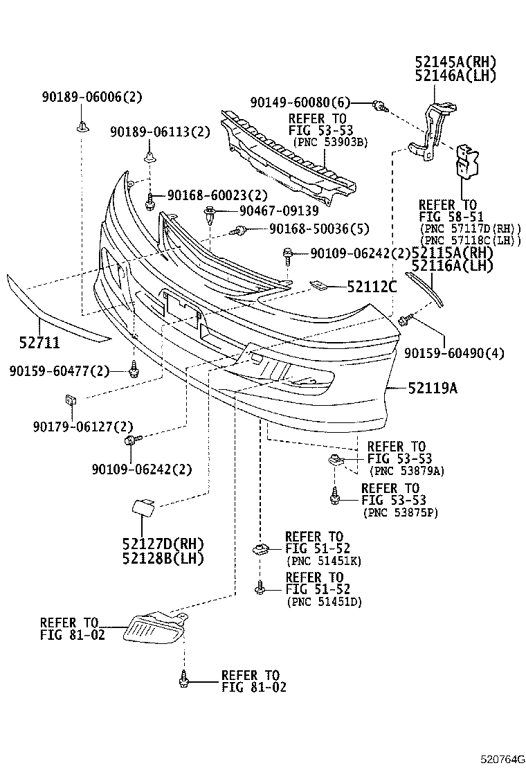 52127-28080-D2 COVER, FRONT BUMPER HOLE, RH product image