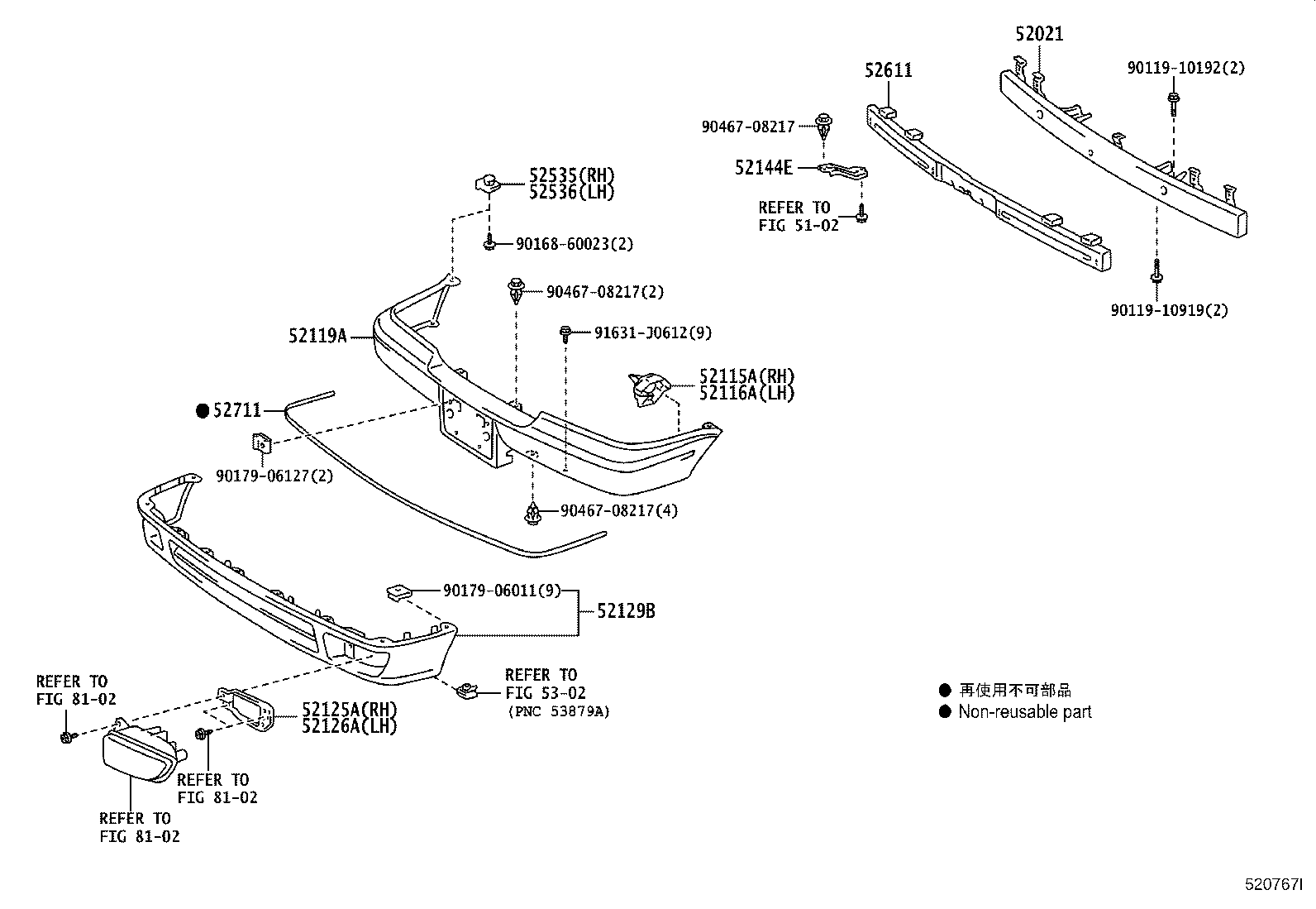 52145-43010 BRACKET, FRONT BUMPER SIDE MOUNTING, RH product image