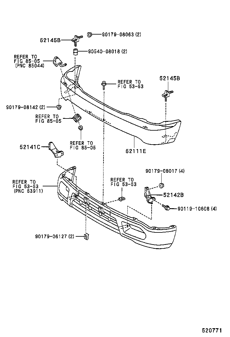 52141-35060 ARM, FRONT BUMPER, RH product image