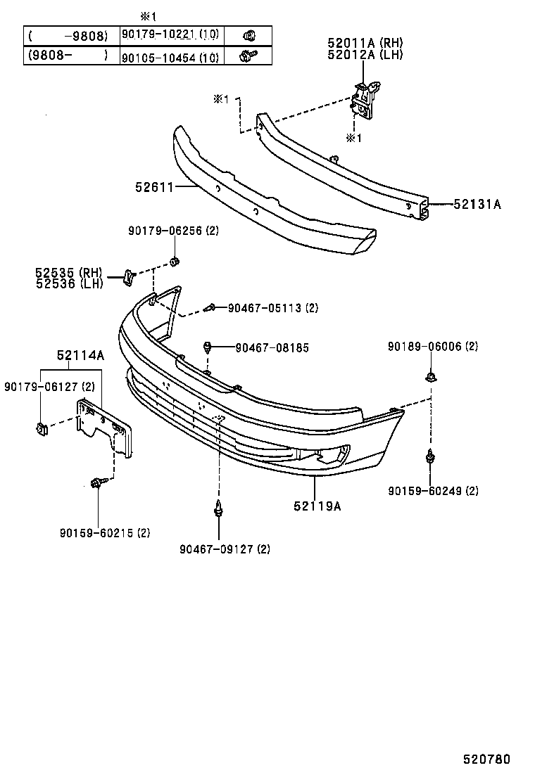 52114-33070 BRACKET, FRONT BUMPER EXTENSION MOUNTING product image