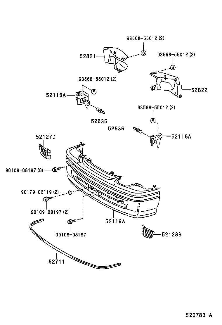 52128-26050 COVER, FRONT BUMPER HOLE, LH product image