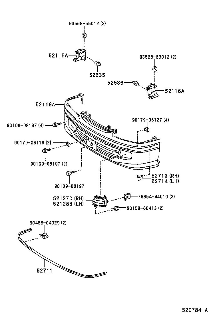52128-26050 COVER, FRONT BUMPER HOLE, LH product image
