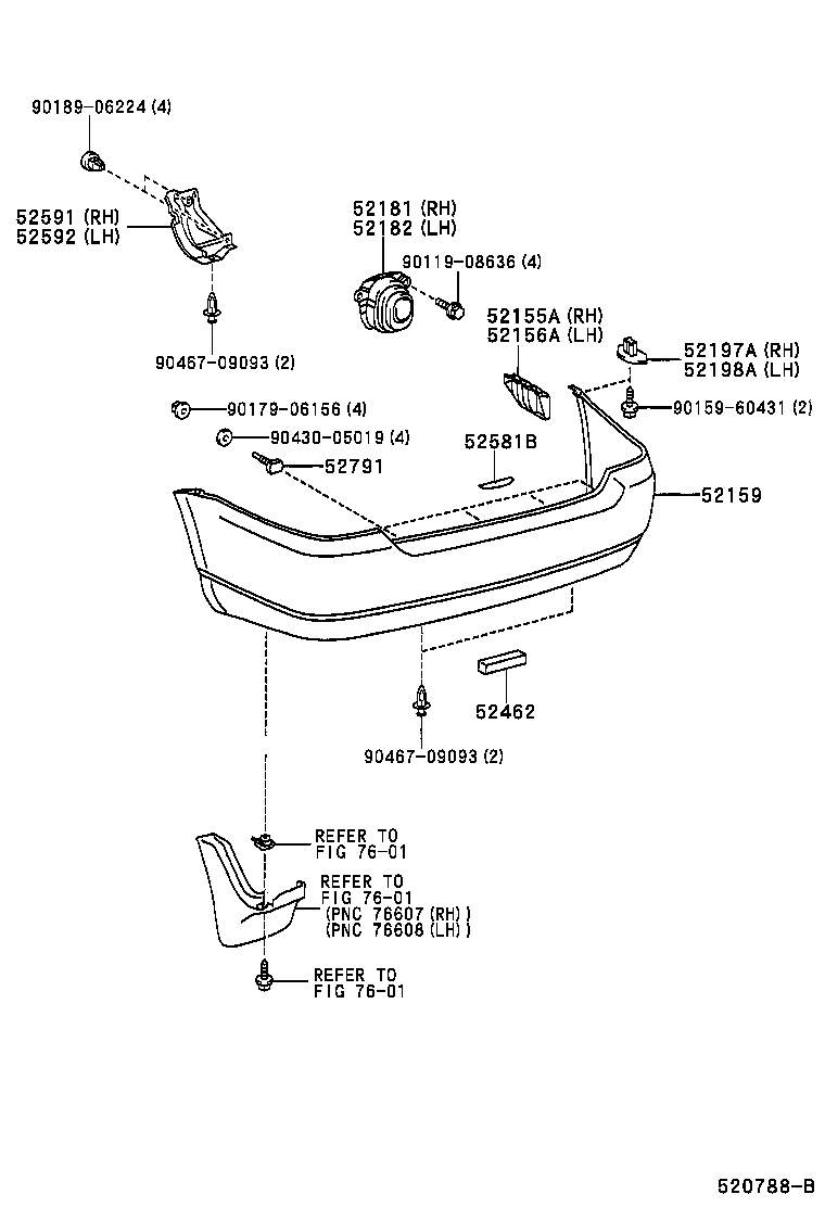 52156-12270 SUPPORT, REAR BUMPER SIDE, LH product image