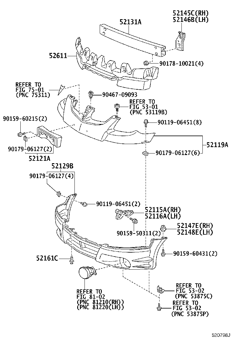 52611-01050 ABSORBER, FRONT BUMPER ENERGY product image