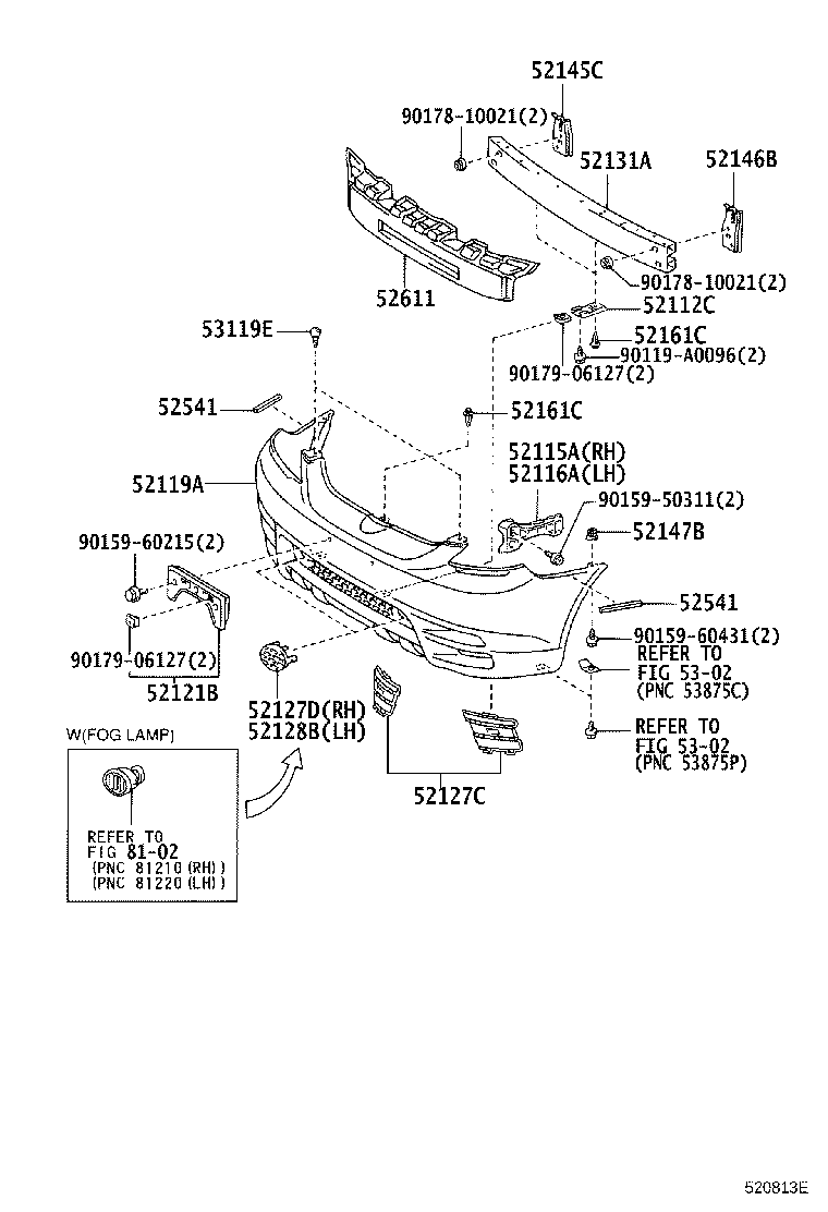 Toyota 52128-02210 COVER, FRONT BUMPER HOLE, LH