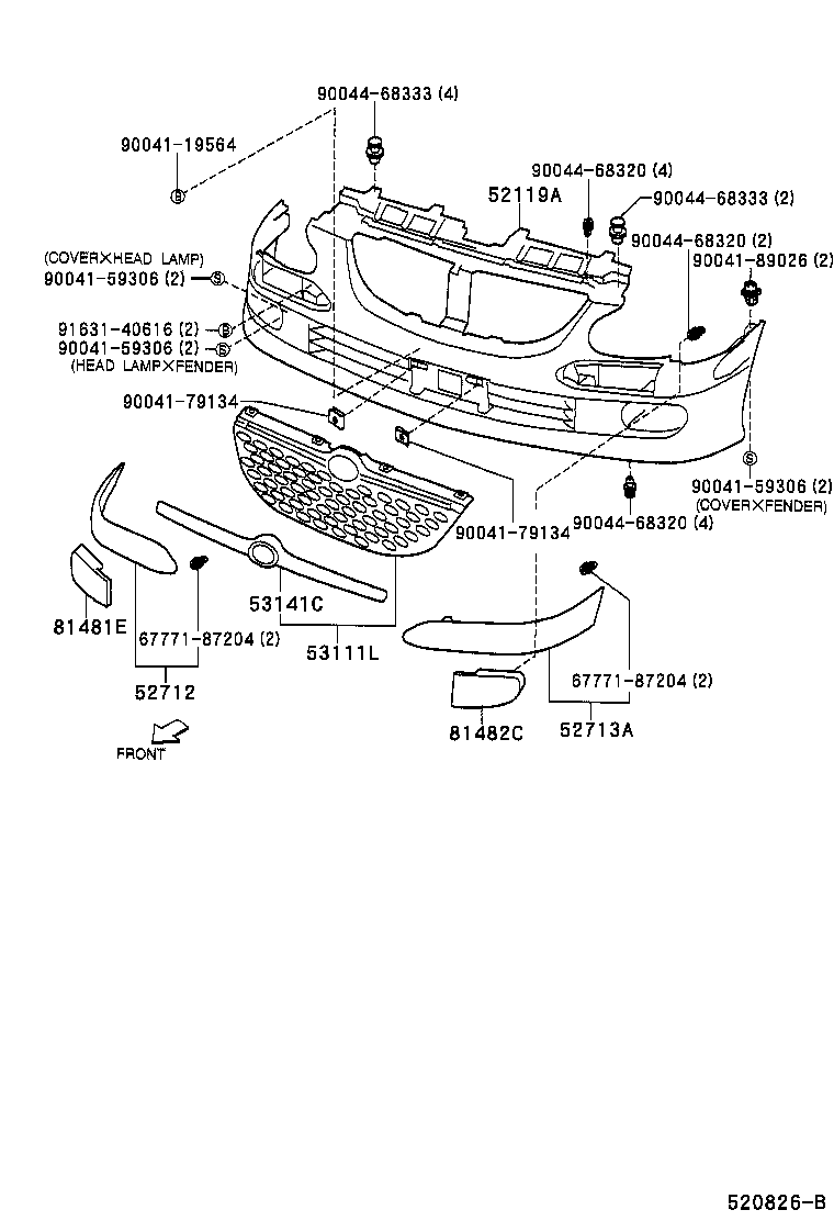 81481-97403 COVER, FOG LAMP, RH product image