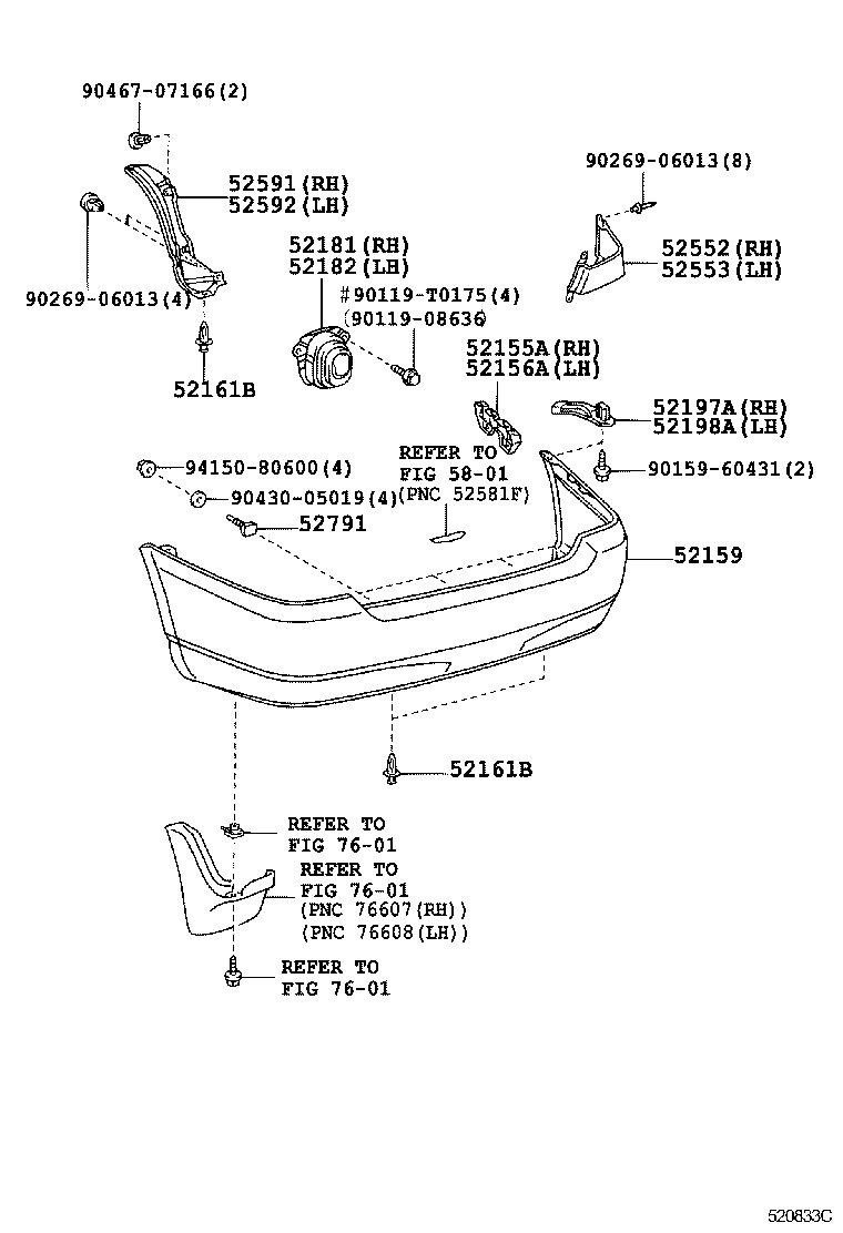 52181-02030 ARM, REAR BUMPER, RH product image