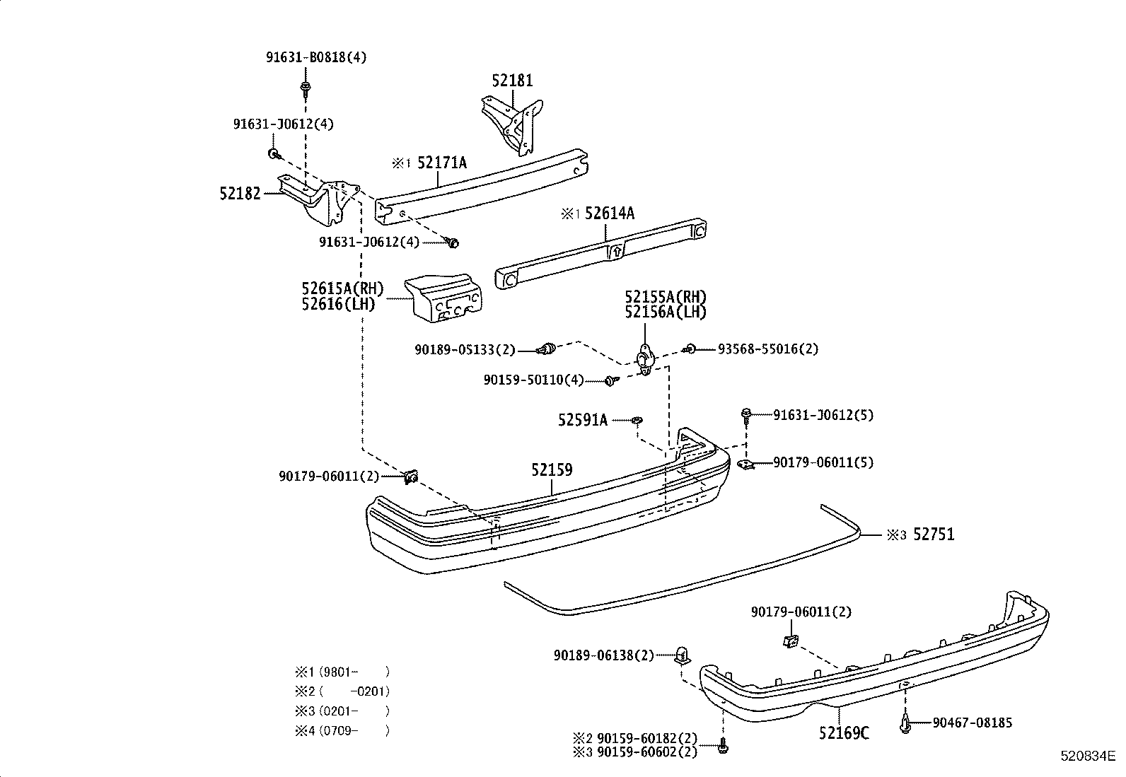 52015-43010 ARM, REAR BUMPER, RH product image