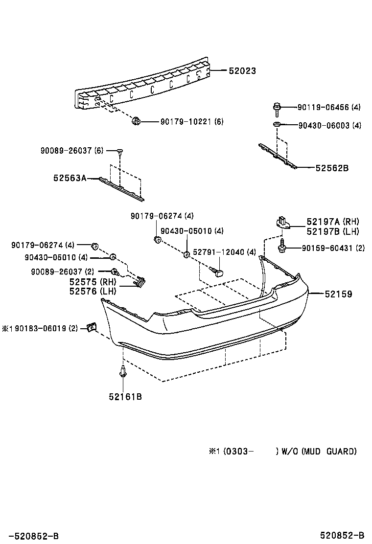 52023-YC030 REINFORCEMENT SUB-ASSY, REAR BUMPER product image